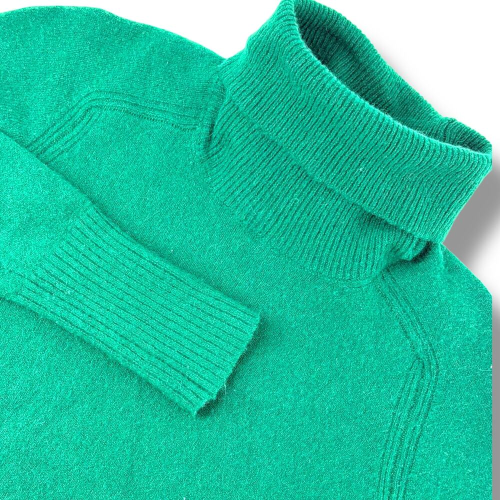 J Crew Green Turtleneck Sweater Dress XS MerinoAlpaca Academia Cottagecore Cozy